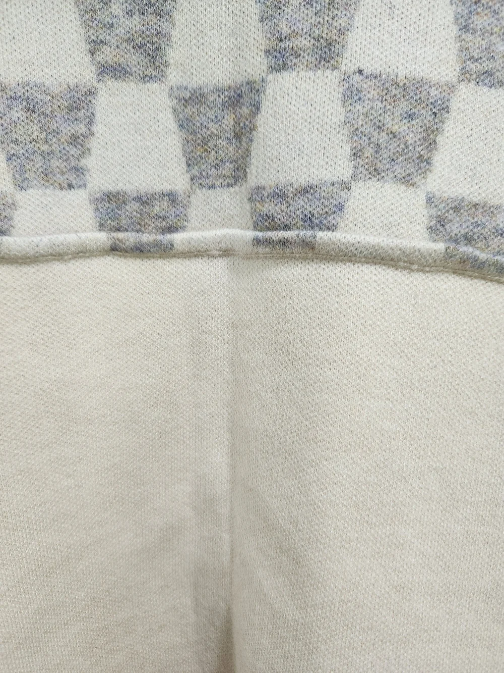 Checked Open Front Cardigan Sweater - Beige & Gray